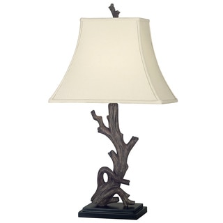 'Luckett' Woodgrain Finished Driftwood Styled Table Lamp