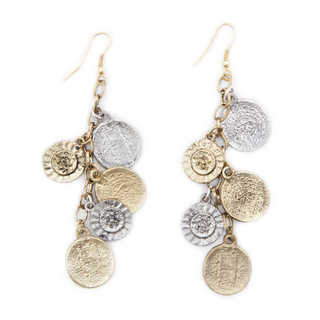 Coin and Flower Charm Earrings (India)
