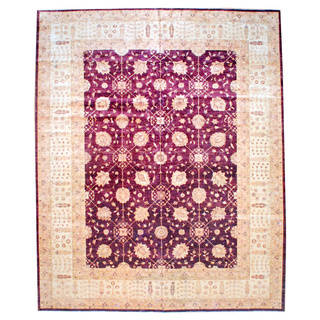 Herat Oriental Afghan Hand-knotted Vegetable Dye Wool Rug (11'9 x 14'6)