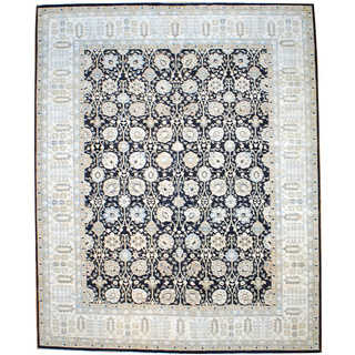 Herat Oriental Afghan Hand-knotted Vegetable Dye Dark Wool Rug (12'3 x 15'2)