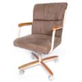 Casual Dining Brown Cushion Wood/ Metal Rolling Caster Chair