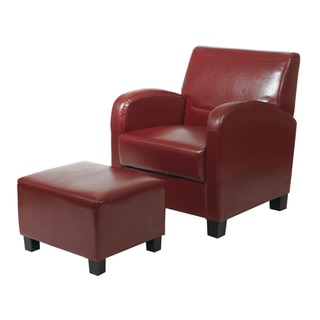 Metro Faux Leather Chair and Ottoman