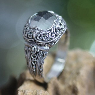 Sterling Silver 'Heart of Nature' Prasiolite Ring (Indonesia)