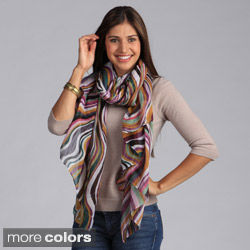 Saro Women's Swirling Stripe Design Scarf