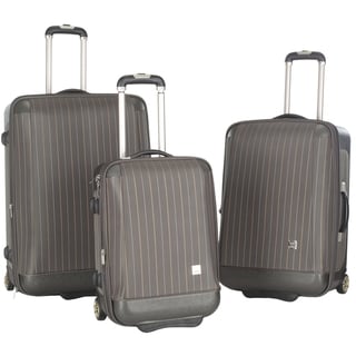 Lotus Oneonta 3-piece Grey Stripe Luggage Set