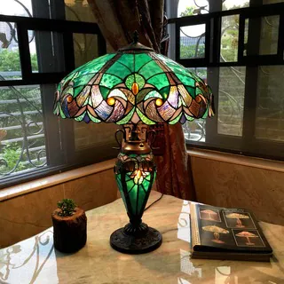 Chloe Tiffany Style Halston Double Lit 2+1 Light Table Lamp