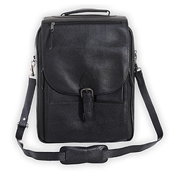 Leather Men's 'Out of Office in Black' Large Messenger Bag (Mexico)