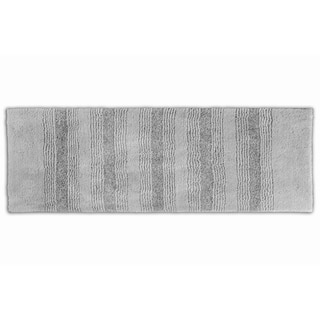 Somette Westport Stripe Platinum Grey 22 x 60 Washable Bath Runner Rug