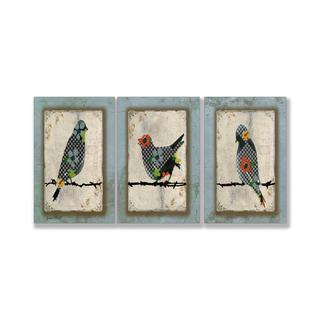Jean Plout "Song Bird Trio" 3-piece Triptych Wall Art Set