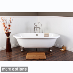 White Cast Iron Double-ended 66-inch Clawfoot Bathtub