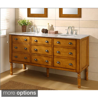 Direct Vanity 70-inch Harvest Honey Oak Double Vanity Sink Cabinet