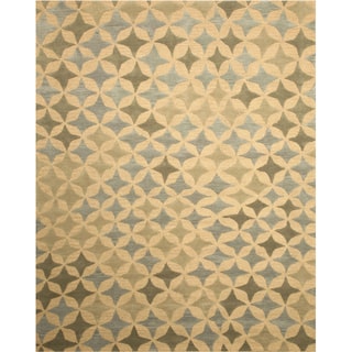 Hand-tufted Wool Beige Transitional Abstract Star Rug (7'9 x 9'9)