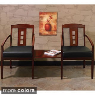 Mayline Mercado Leather/ Wood Ladder-back Guest Chairs (Set of 2)
