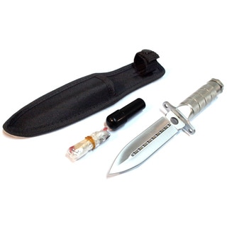 Defender Stainless Steel 8 Inch Silver Survival Knife