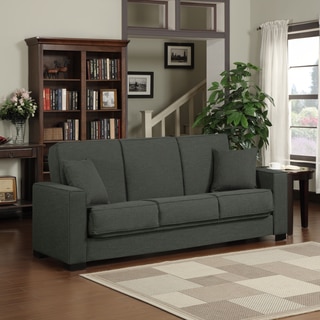 Portfolio Mali Convert-a-Couch Basil Green Linen Futon Sofa Sleeper