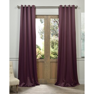 Exclusive Fabrics Grommet Blackout Thermal Aubergine Curtain Panels (Set of 2)