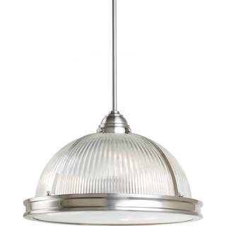 Pratt Street Prismatic 3-light Brushed Nickel Pendant with Prismatic Glass and Diffuser