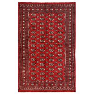 Herat Oriental Pakistani Hand-knotted Bokhara Red/ Ivory Wool Rug (5'1 x 8'2)