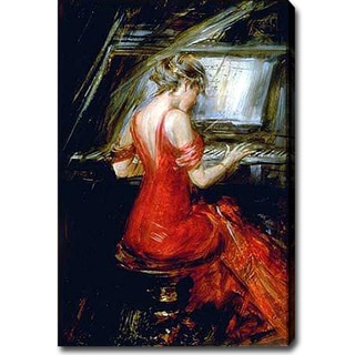 Giovanni Boldini 'The Woman in Red' Oil Canvas Art