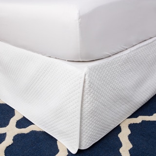 Greenland Home Fashions Diamond Quilted White Bedskirt