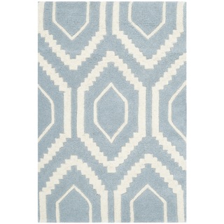 Safavieh Handmade Moroccan Blue Wool Rug with Cotton Canvas Backing (2' x 3')