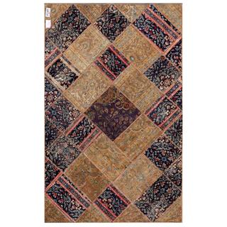 Herat Oriental Pak Persian Hand-knotted Patchwork Wool Rug (4'11 x 7'9)
