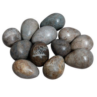 Set of 12 Decorative Shona Stone Eggs (Zimbabwe)