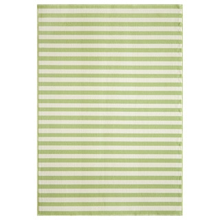 Indoor/Outdoor Green Striped Rug (2'3 x 4'6)