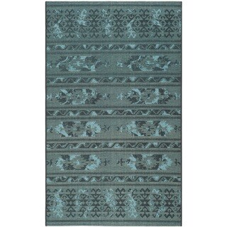 Safavieh Palazzo Black/ Turquoise Over-dyed Chenille Rug (5' x 8')