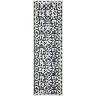 Safavieh Handmade Cambridge Moroccan Navy Blue/ Ivory Rug (2'6 x 22')