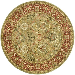 Safavieh Handmade Persian Legend Light Green/ Rust Wool Rug (10' Round)