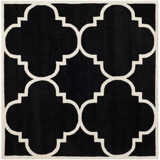 Safavieh Handmade Moroccan Chatham Black Wool Rug (8'9 Square)