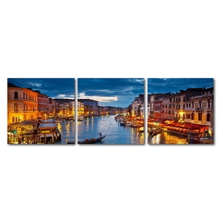 Baxton Studio Early Evening Venetian Canal Mounted Photography Print Triptych