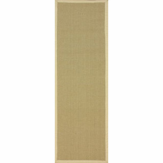 nuLOOM Handmade Alexa Eco Natural Fiber Cotton Border Jute Rug (2'6 x 10')