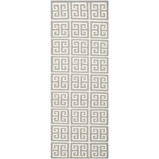 Safavieh Hand-woven Moroccan Reversible Dhurrie Grey Wool Rug (2'6 x 7')