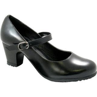 Women's Genuine Grip Footwear Mary Jane Black Leather