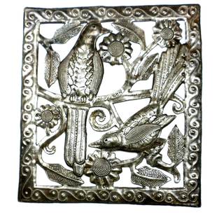 Handcrafted Two Birds Metal Wall Art (Haiti)