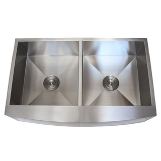 Stainless Steel Farmhouse Double Bowl Curve Apron Kitchen Sink