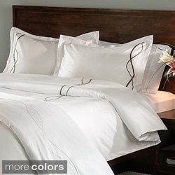 Marc TheeStrands 350 Thread Count Twill Weave Cotton Embroidered Duvet Cover