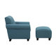 Handy Living Mira Caribbean Blue Linen Arm Chair and Ottoman - Thumbnail 2