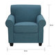 Handy Living Mira Caribbean Blue Linen Arm Chair and Ottoman - Thumbnail 3