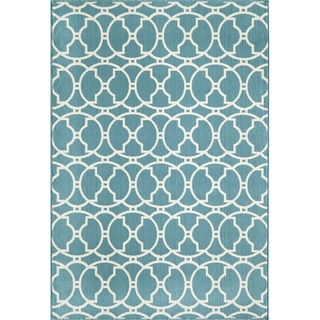 Moroccan Tile Blue Indoor/ Outdoor Rug (8'6 x 13')