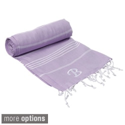 Authentic Lilac Pestemal Fouta Turkish Cotton Bath/ Beach Towel with Mongram Initial
