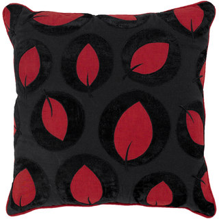 Surya Red Leaves 22-inch Decorative Throw Pillow