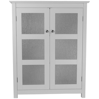 Highland White Double Glass Door Floor Cabinet by Elegant Home Fashions