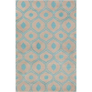 Allie Hand-tufted Abstract Grey-Blue Wool Rug (5' x 7'6)