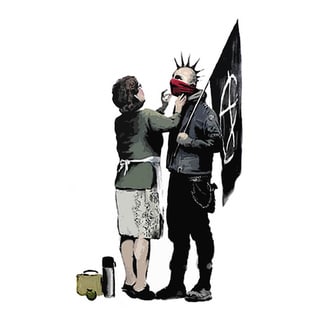 iCanvas Banksy 'Anarchist Punk And Mother Mum' Canvas Print Wall Art