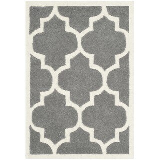 Safavieh Handmade Moroccan Chatham Dark Gray Geometric-pattern Wool Rug (2' x 3')