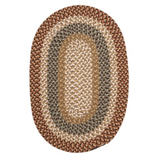 'Gourmet' Natural and Black Braided Rug (2' x 3' Oval)