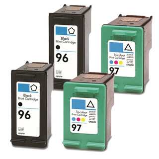 HP 96 (C8767WN) + 97 (C9363WN) Black+Color Compatible Ink Cartridge (Pack of 4)